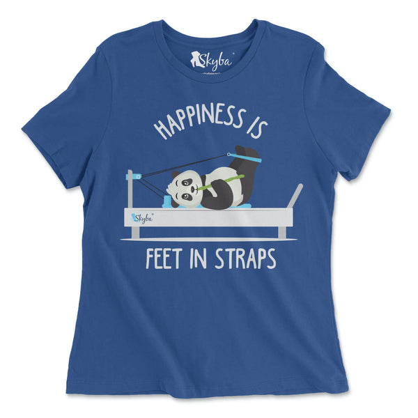 "Happiness is Feet in Straps" Panda on Pilates Reformer - Classic Tee Skyba T-Shirt