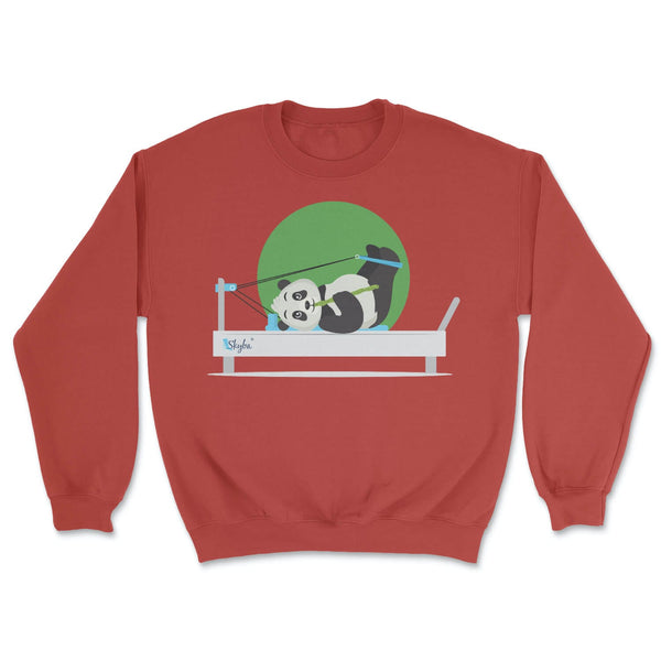 Hungry Panda on Reformer - Cozy Crewneck Sweatshirt Skyba Sweatshirt