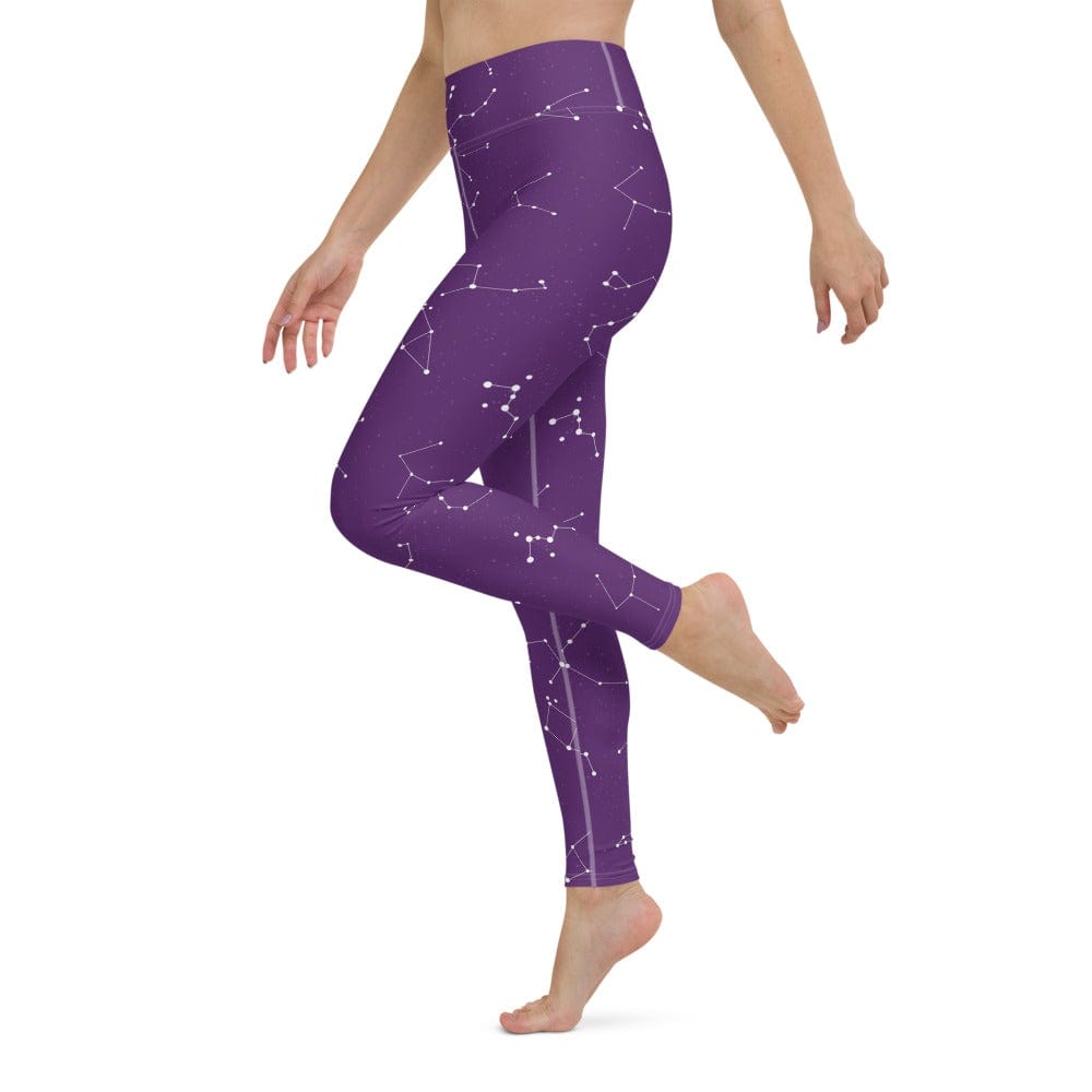 Purple Constellation - High Waisted Leggings Skyba Yoga Leggings - AOP