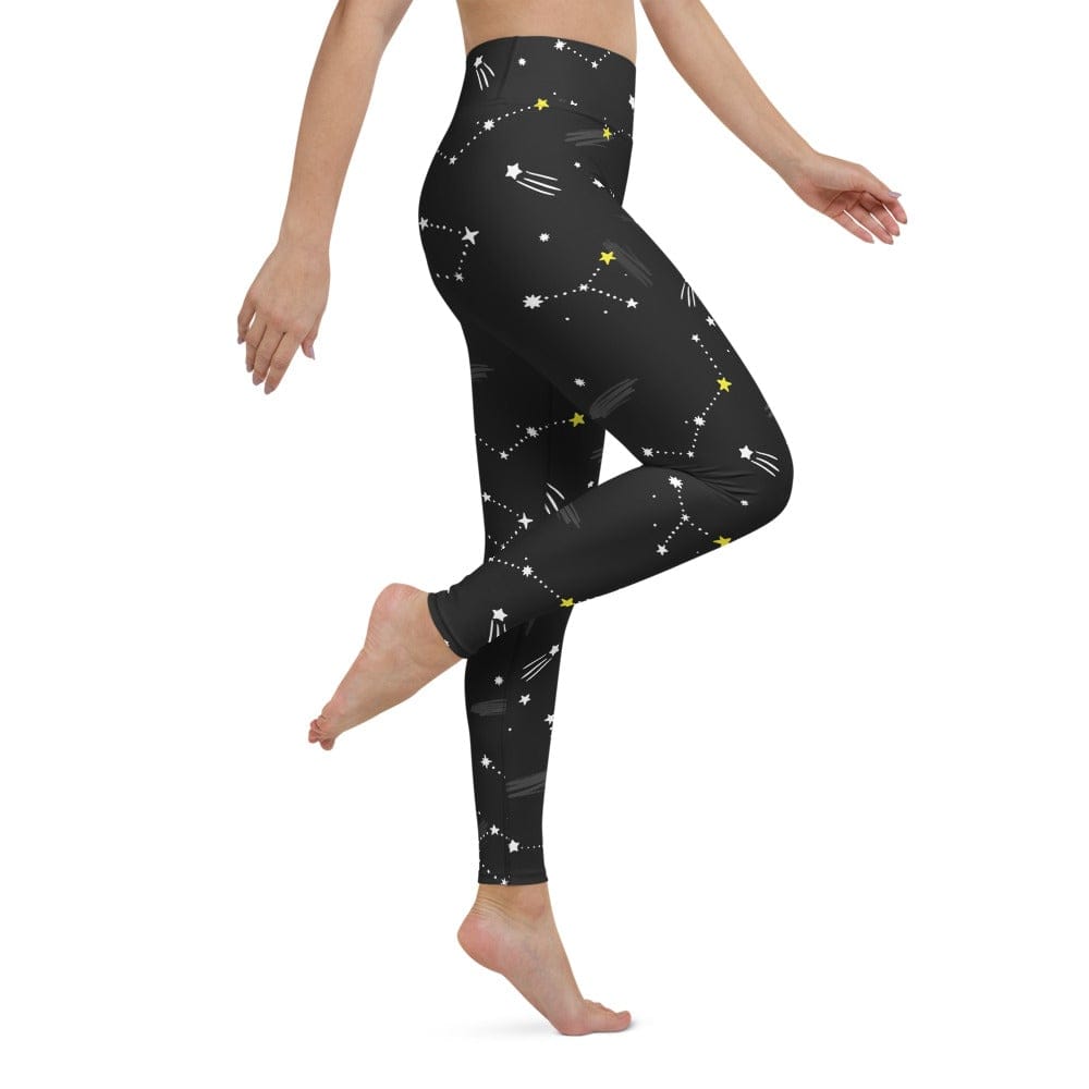 Black Constellation - High Waisted Leggings Skyba Yoga Leggings - AOP