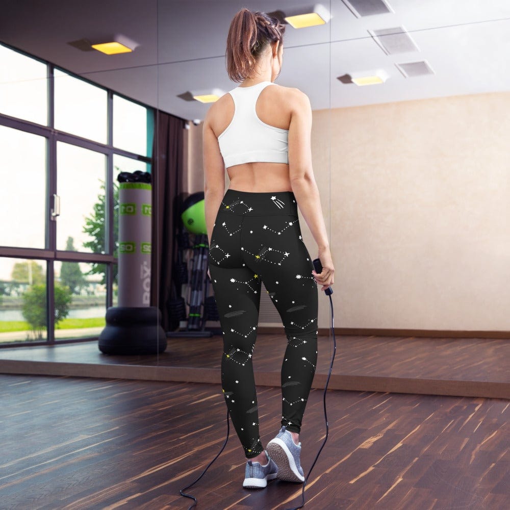 Black Constellation - High Waisted Leggings Skyba Yoga Leggings - AOP