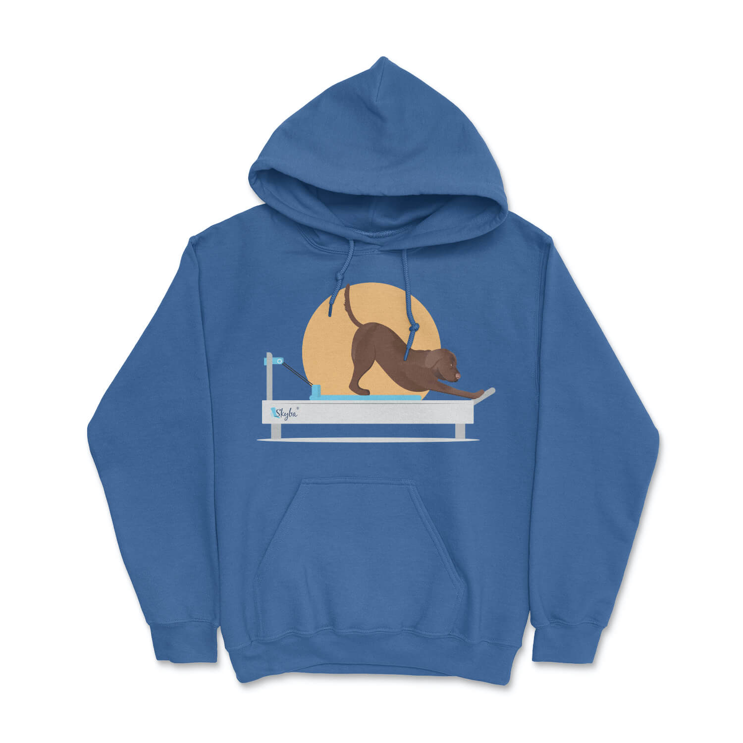Chocolate Lab on Reformer - Cozy Hooded Sweatshirt Skyba Hoodie