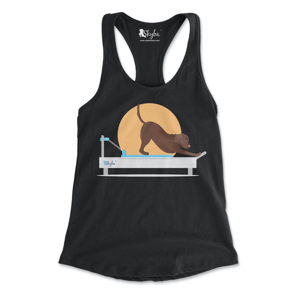 Chocolate Lab on Reformer - Women's Slim Fit Tank Skyba Tank Top