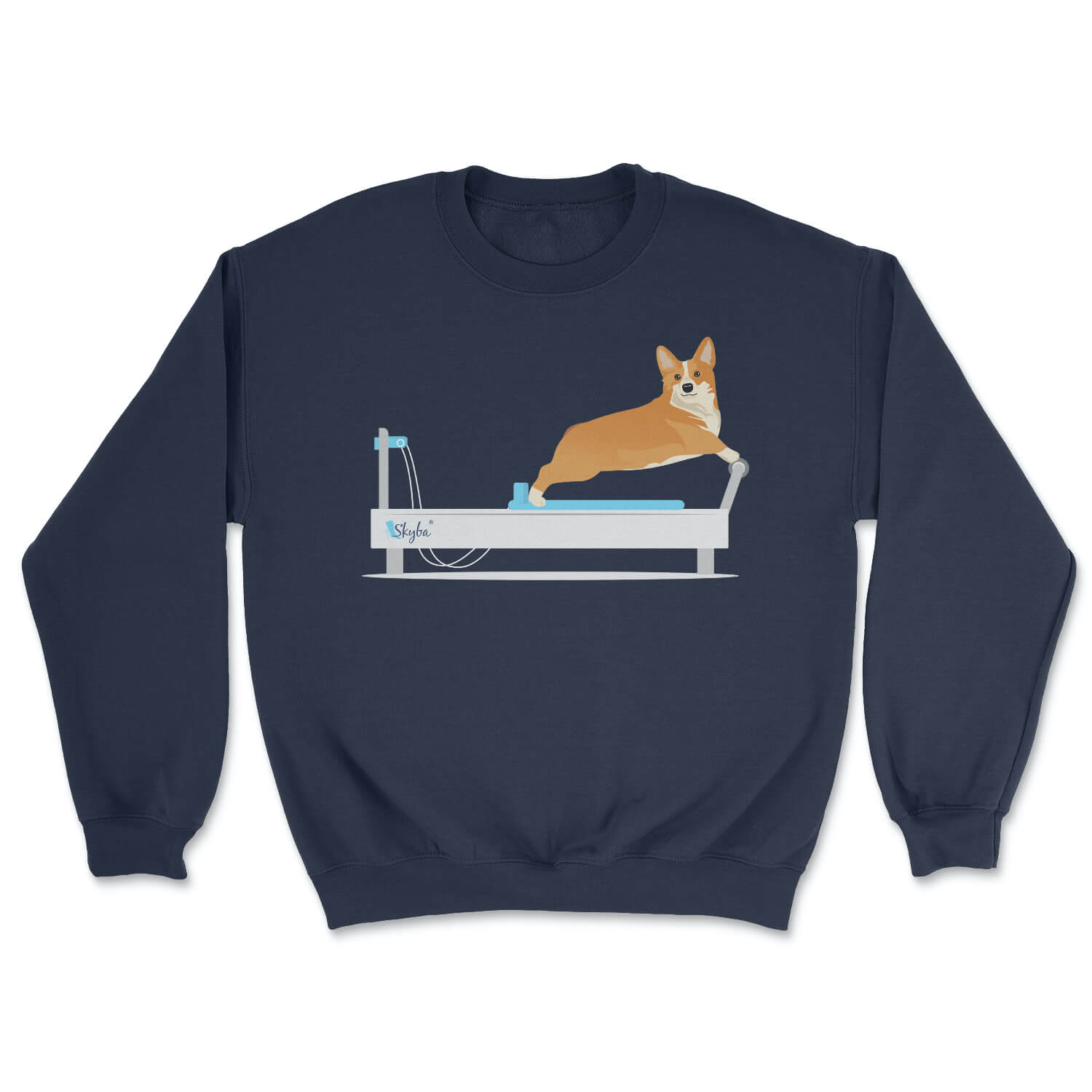 Corgi on Reformer - Cozy Crewneck Sweatshirt Skyba Sweatshirt