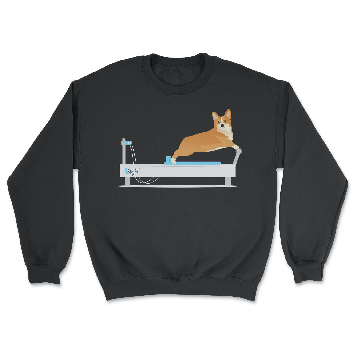 Corgi on Reformer - Cozy Crewneck Sweatshirt Skyba Sweatshirt