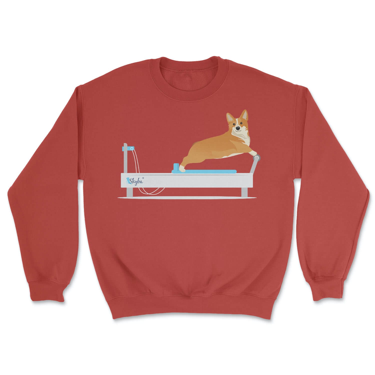 Corgi on Reformer - Cozy Crewneck Sweatshirt Skyba Sweatshirt