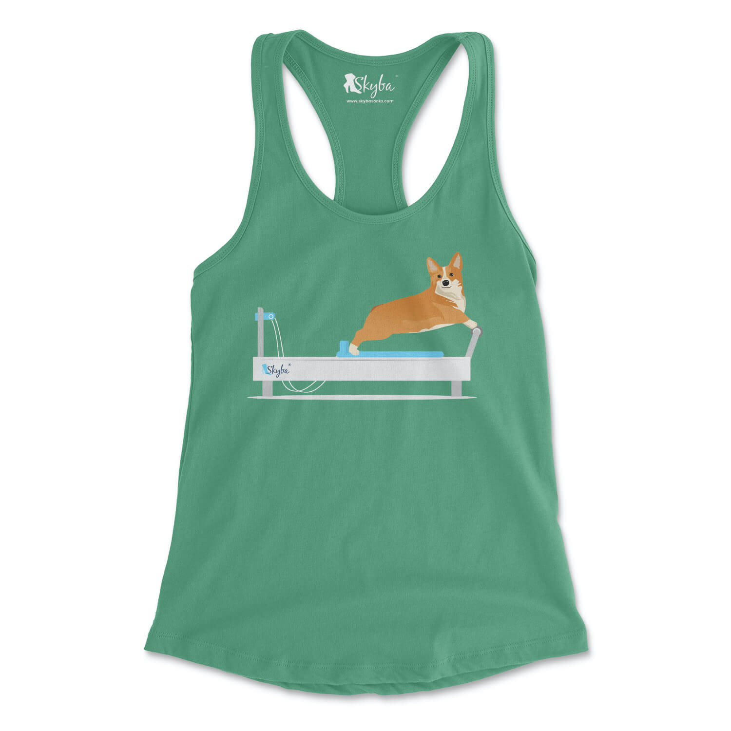 Corgi on Reformer - Women's Slim Fit Tank Skyba Tank Top