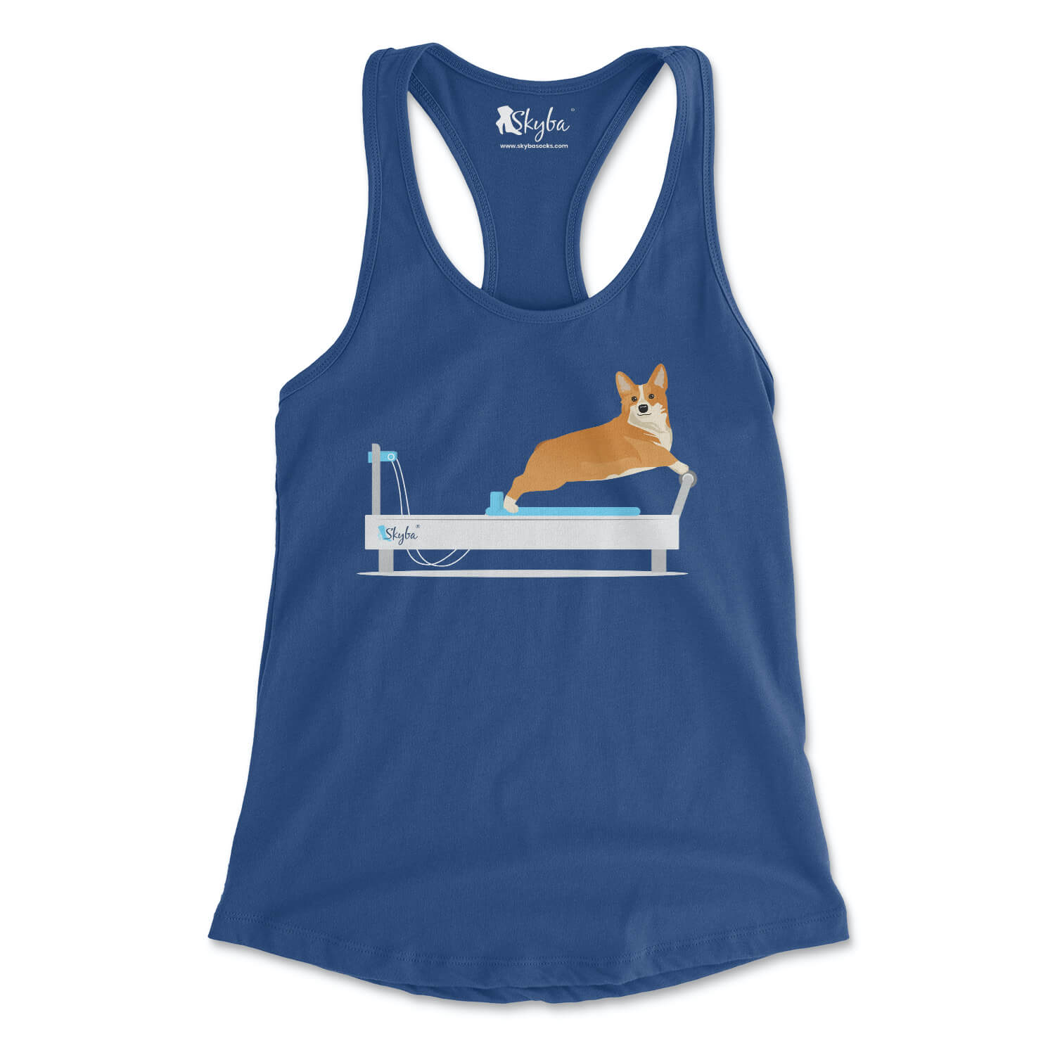 Corgi on Reformer - Women's Slim Fit Tank Skyba Tank Top