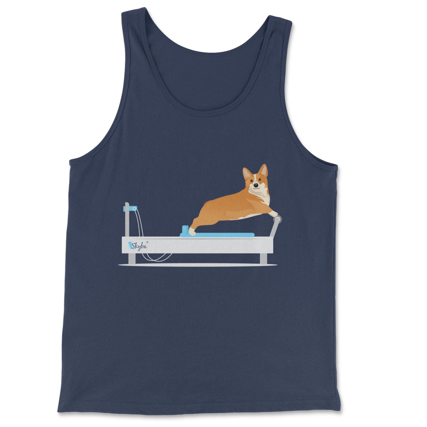 Corgi on the Reformer - Classic Tank Skyba Print Material