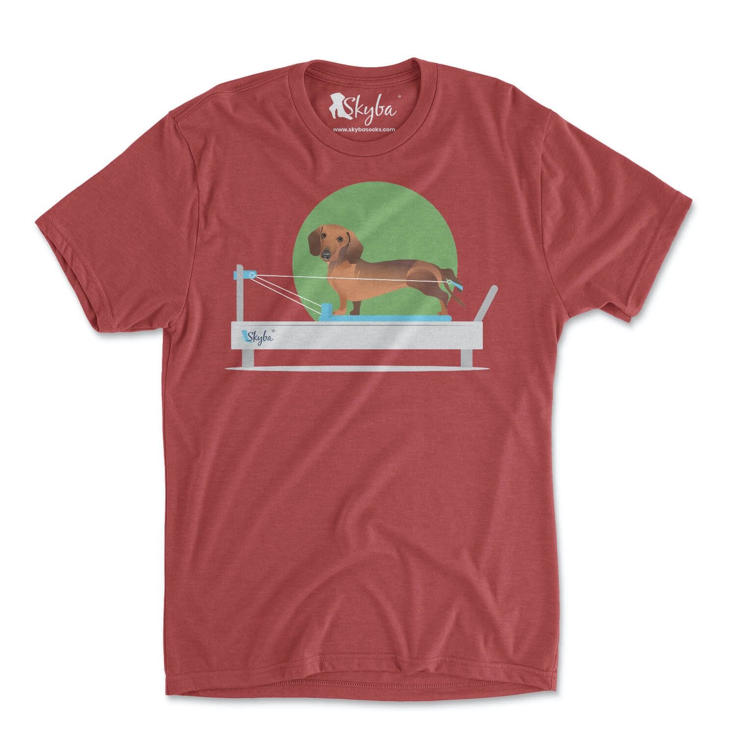 Dachshund on Reformer - Tri Blend Tee Skyba Tri-Blend Tee