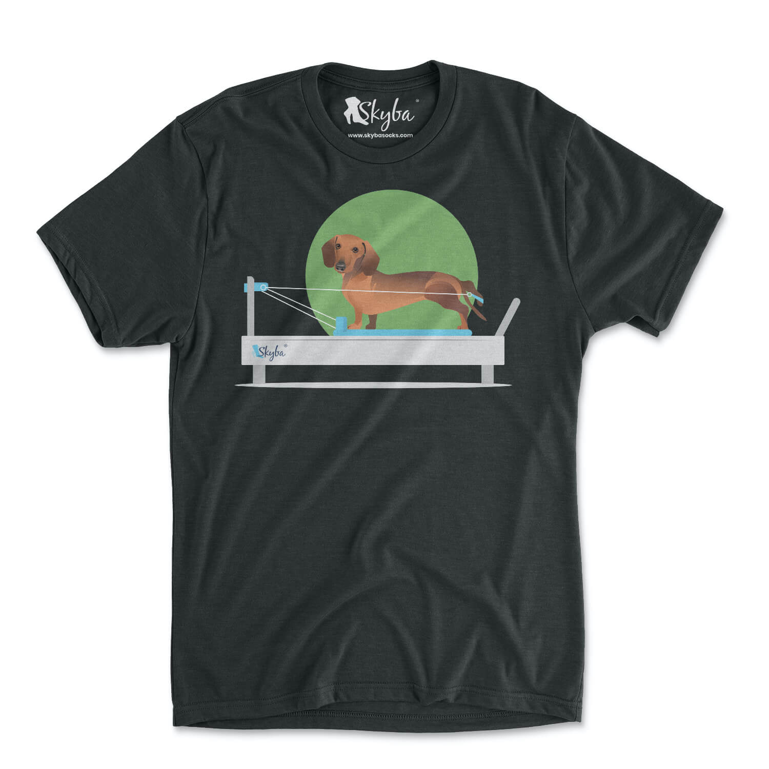 Dachshund on Reformer - Tri Blend Tee Skyba Tri-Blend Tee