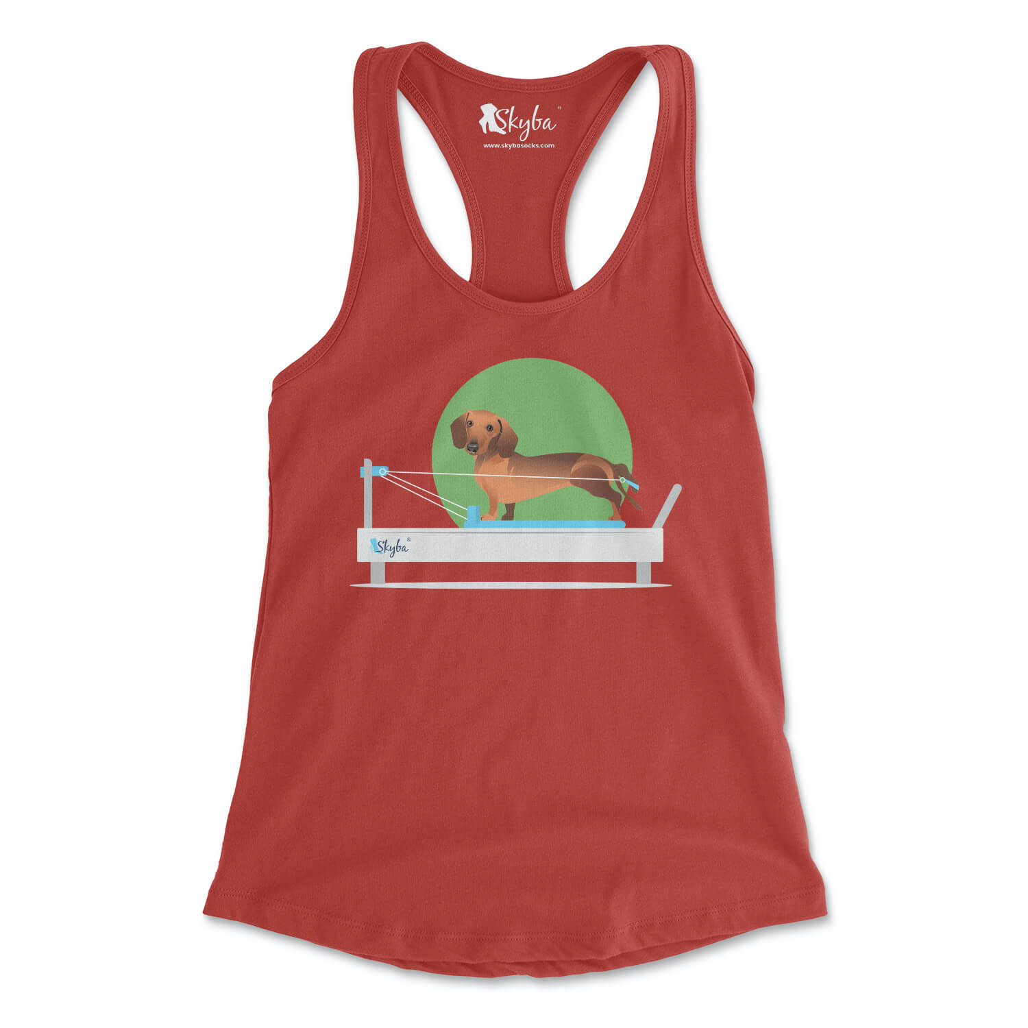 Dachshund on Reformer - Women's Slim Fit Tank Skyba Tank Top