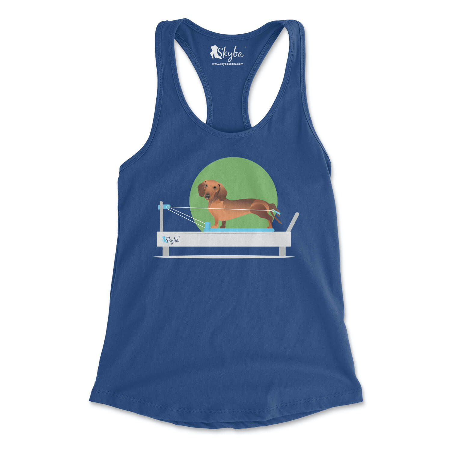 Dachshund on Reformer - Women's Slim Fit Tank Skyba Tank Top