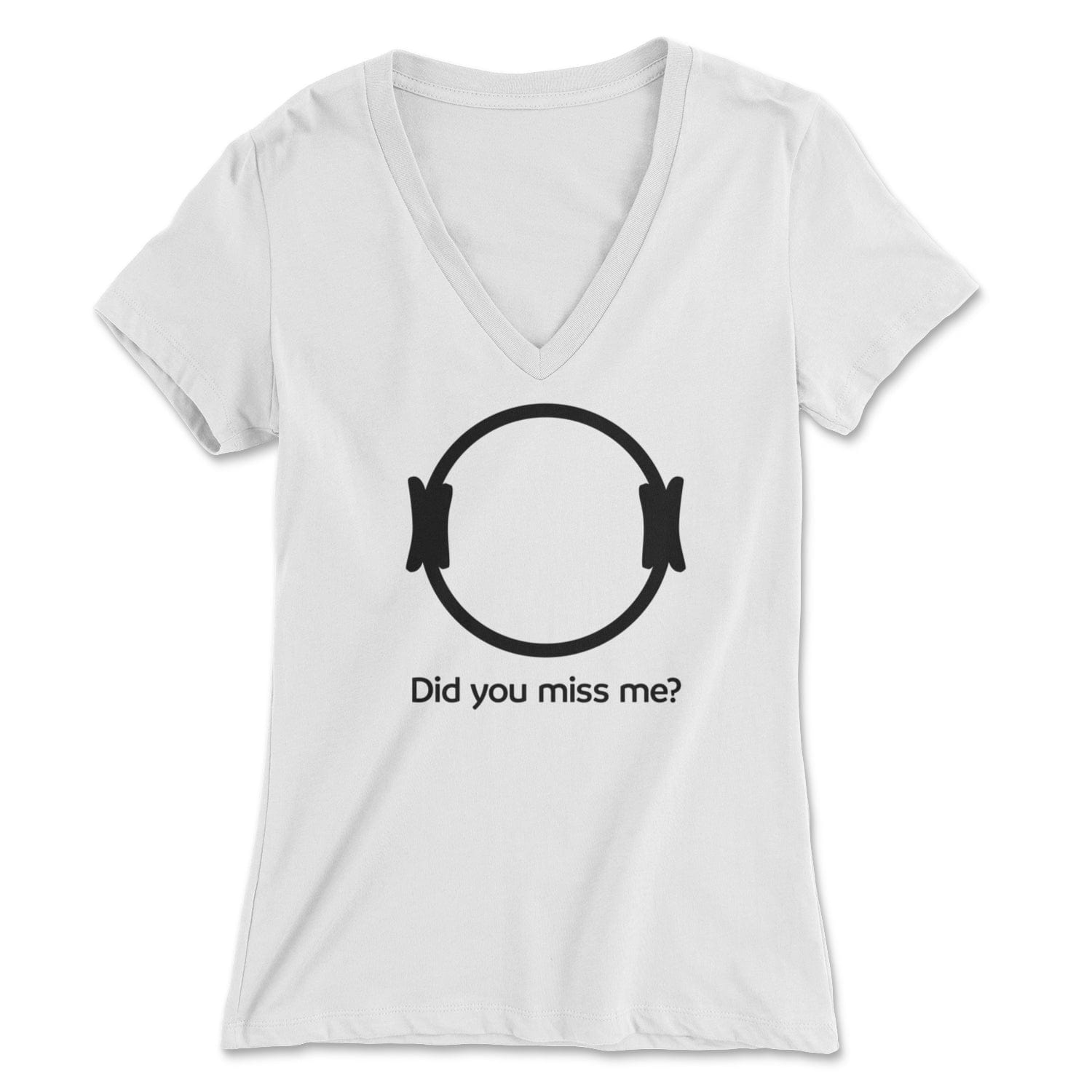 "Did You Miss Me?" Pilates Circle - Women's V-Neck Tee Skyba Print Material