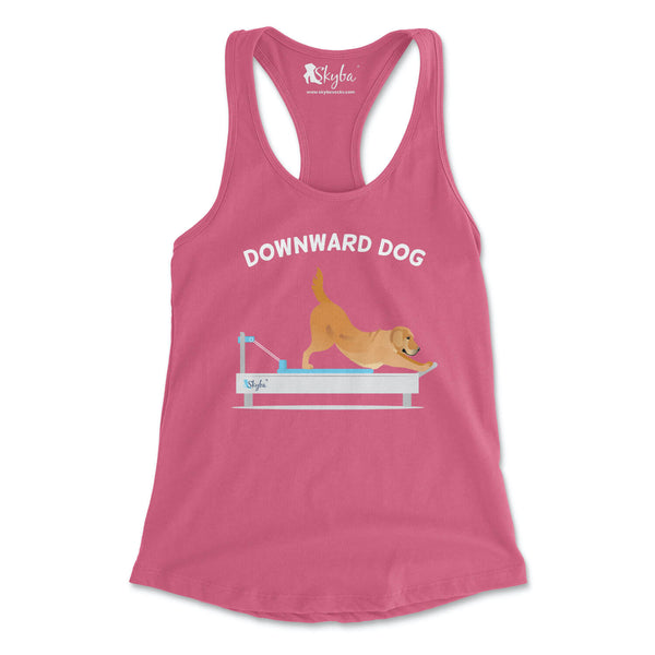 "Downward Dog" Golden Retriever on Reformer - Women's Slim Fit Tank Skyba Tank Top