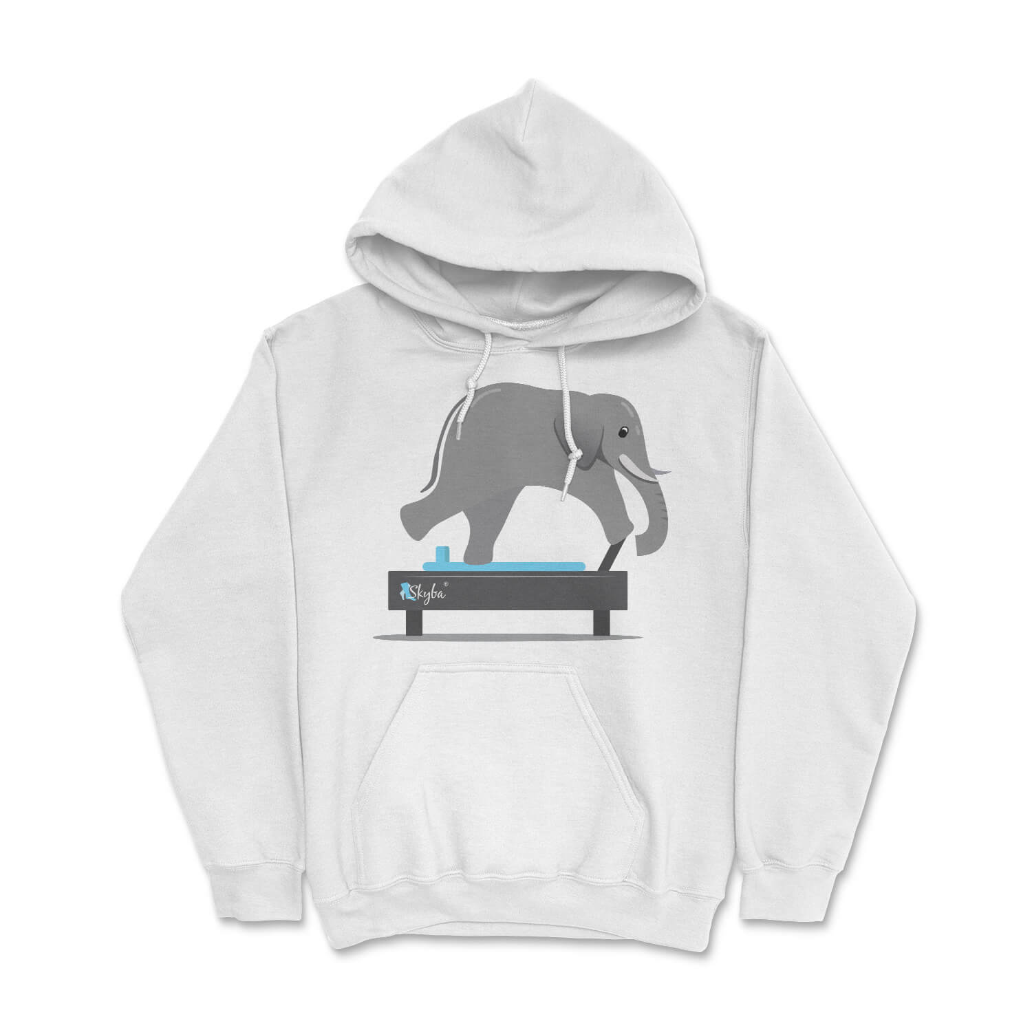 Elephant on Reformer - Cozy Hooded Sweatshirt Skyba Hoodie