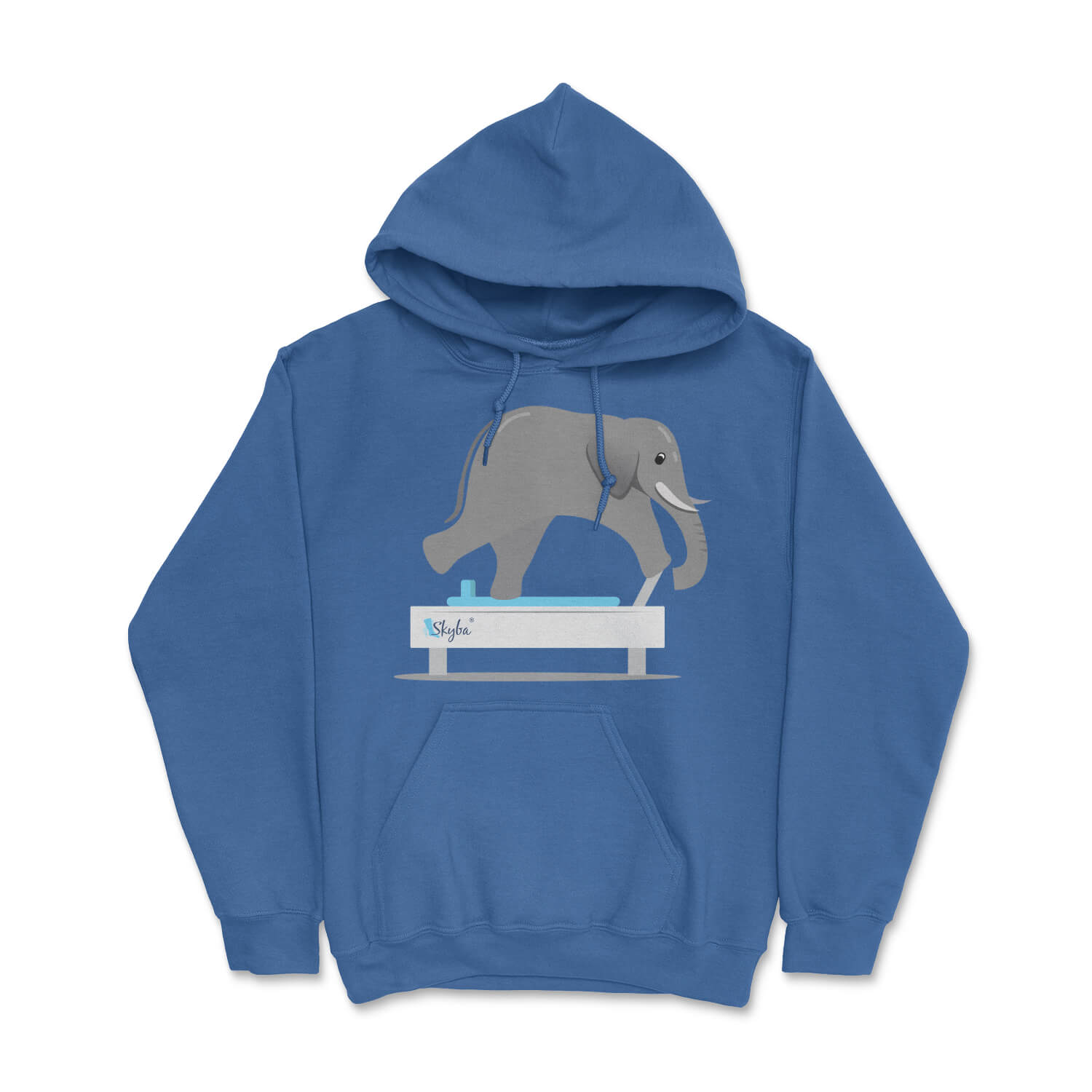 Elephant on Reformer - Cozy Hooded Sweatshirt Skyba Hoodie