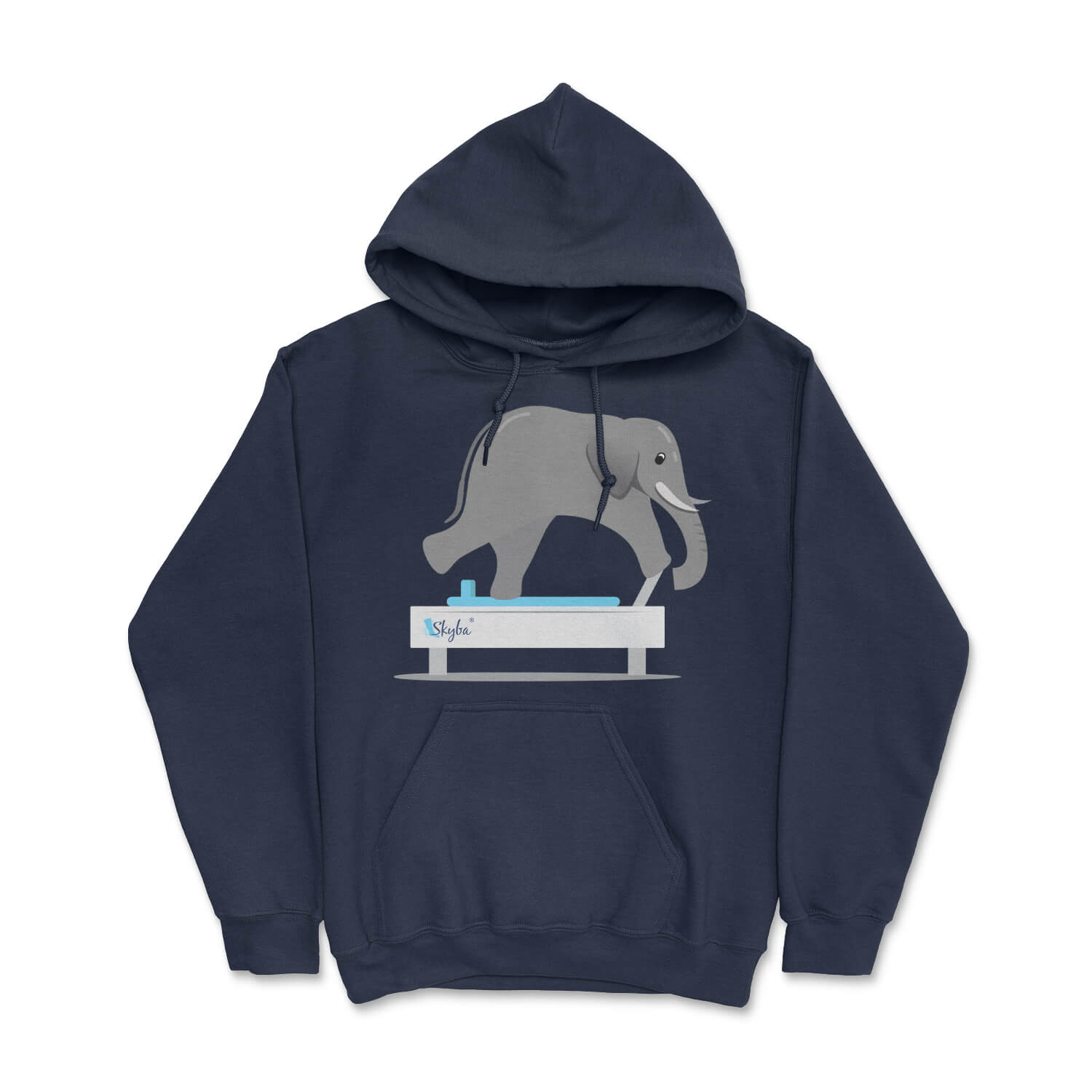 Elephant on Reformer - Cozy Hooded Sweatshirt Skyba Hoodie