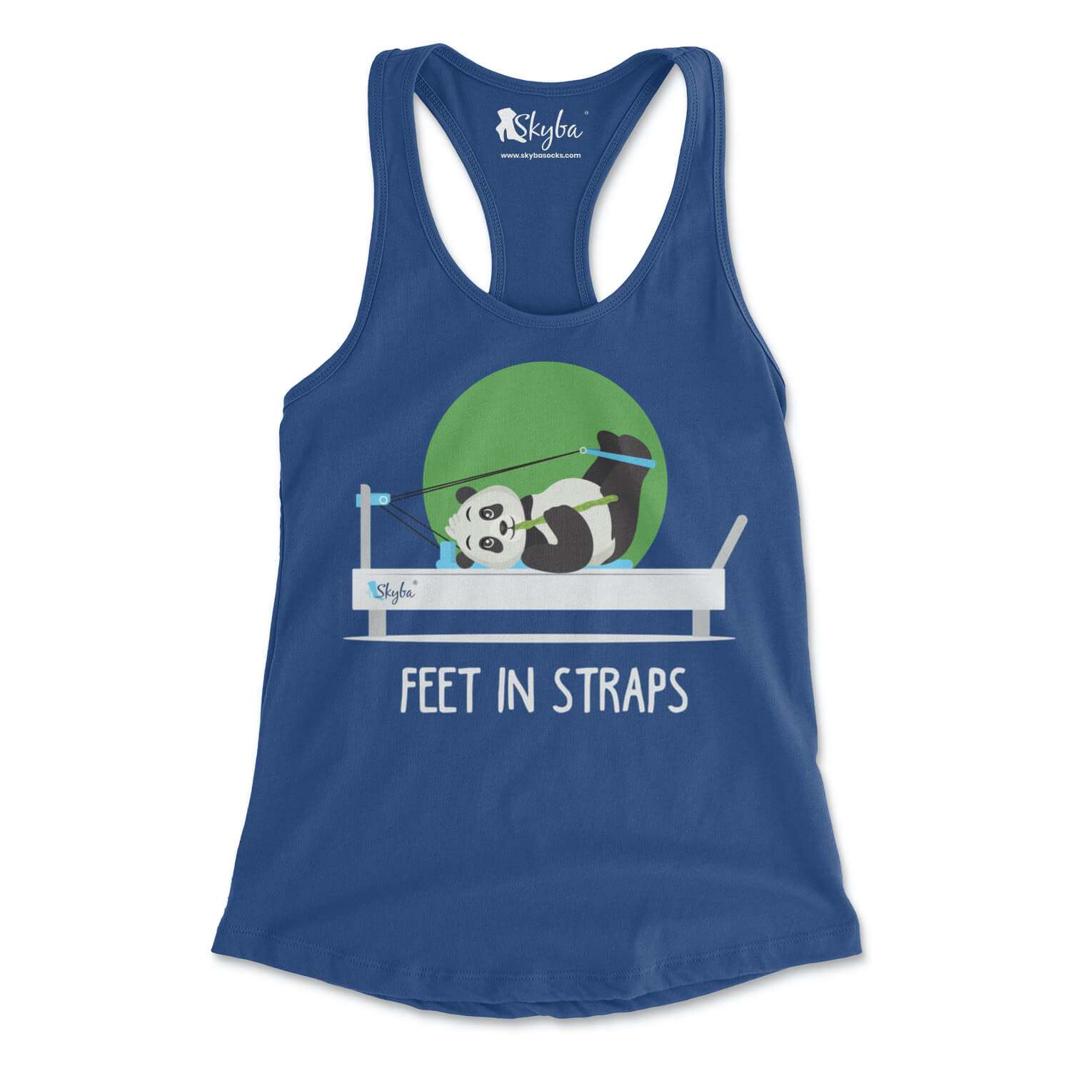 "Feet in Straps" Panda on Reformer - Women's Slim Fit Tank Skyba Tank Top