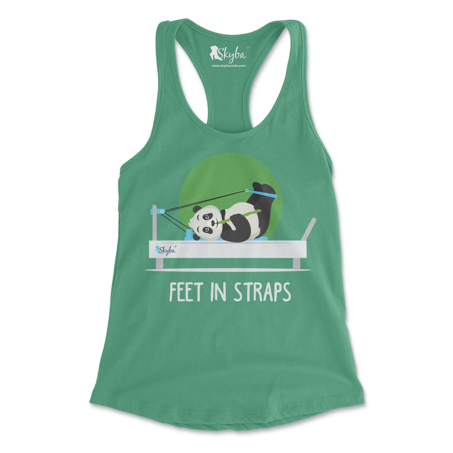 "Feet in Straps" Panda on Reformer - Women's Slim Fit Tank Skyba Tank Top
