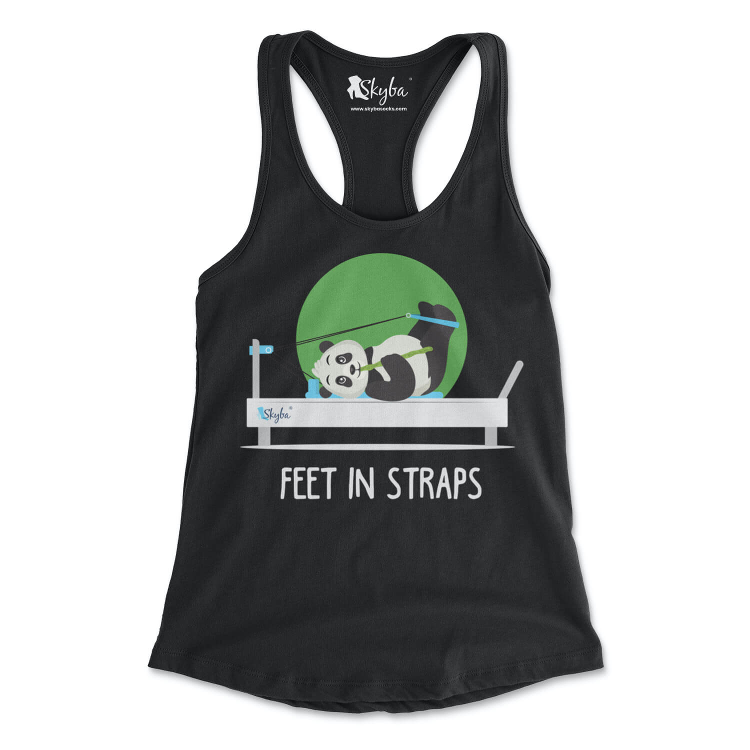 "Feet in Straps" Panda on Reformer - Women's Slim Fit Tank Skyba Tank Top