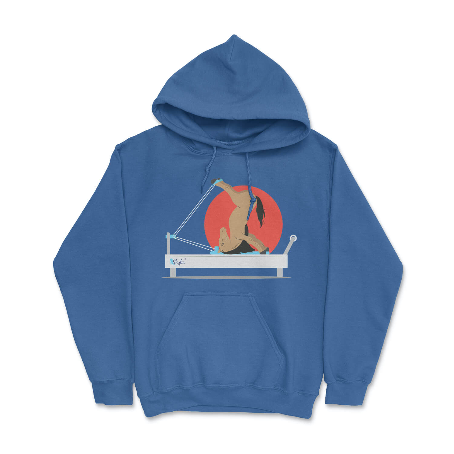 Flexible Horse on Reformer - Cozy Hooded Sweatshirt Skyba Hoodie