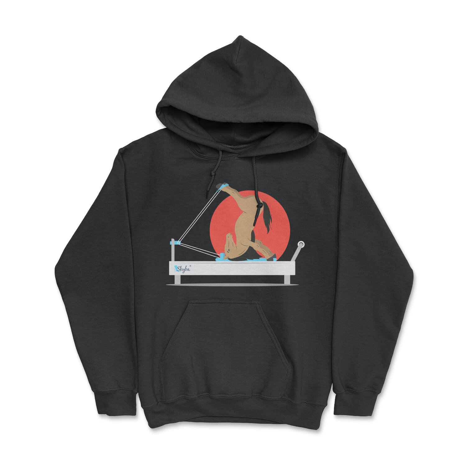 Flexible Horse on Reformer - Cozy Hooded Sweatshirt Skyba Hoodie