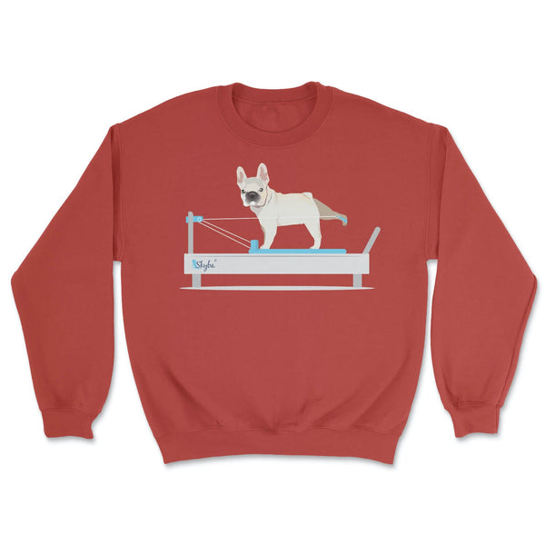 French Bulldog on Reformer - Cozy Crewneck Sweatshirt Skyba Sweatshirt
