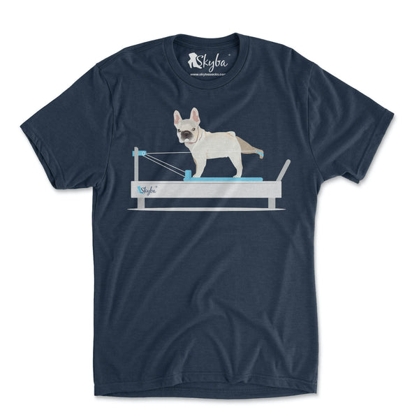 French Bulldog on Reformer - Tri Blend Tee Skyba Tri-Blend Tee