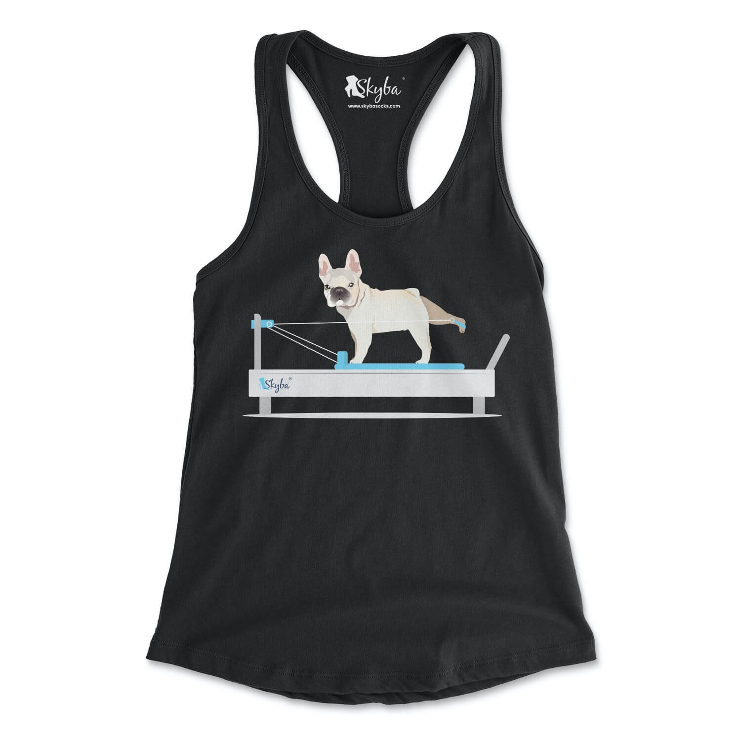 French Bulldog on Reformer - Women's Slim Fit Tank Skyba Tank Top