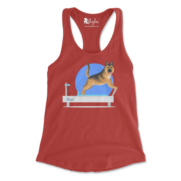 German Shepherd on Reformer - Women's Slim Fit Tank Skyba Tank Top