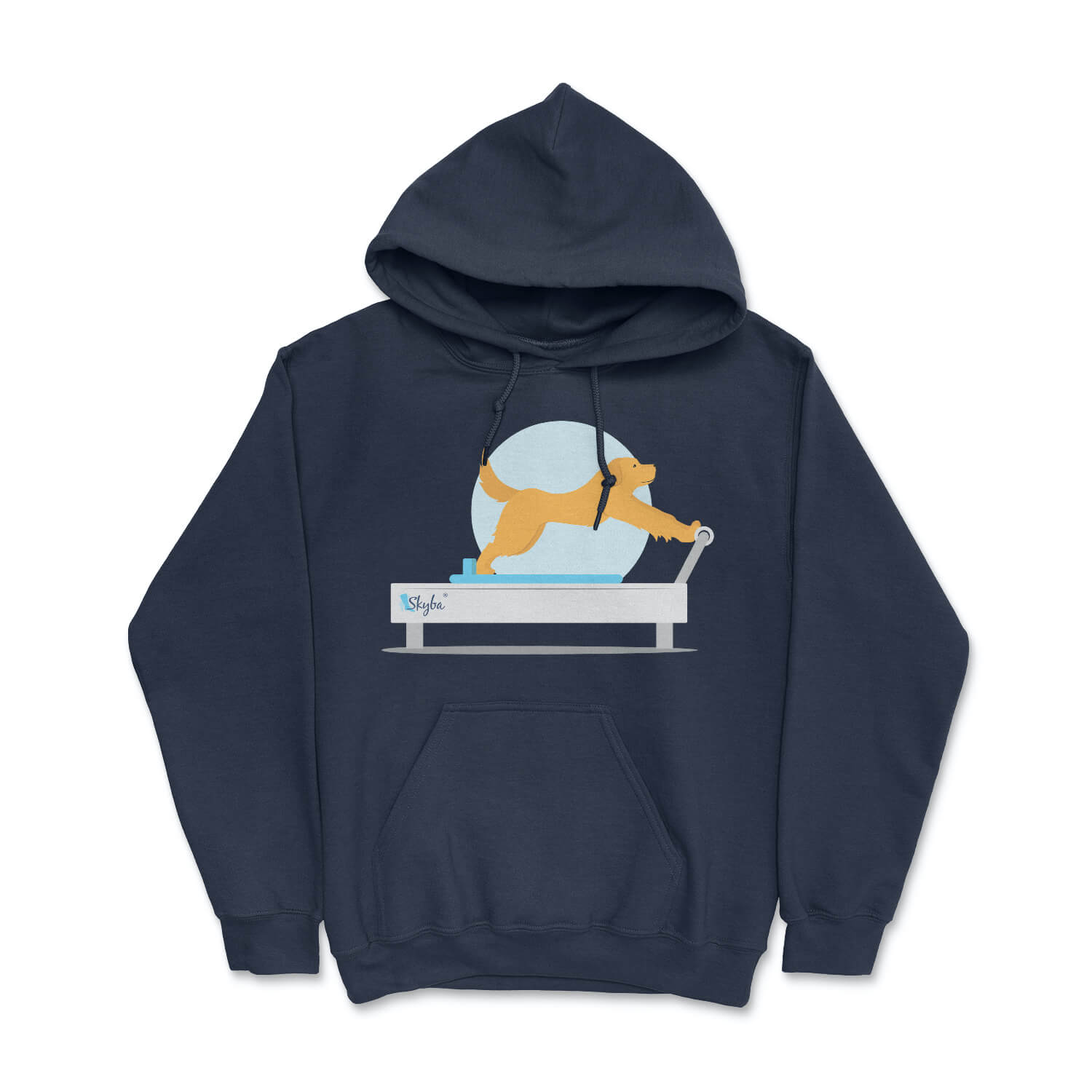 Golden Retriever on Reformer - Cozy Hooded Sweatshirt Skyba Hoodie