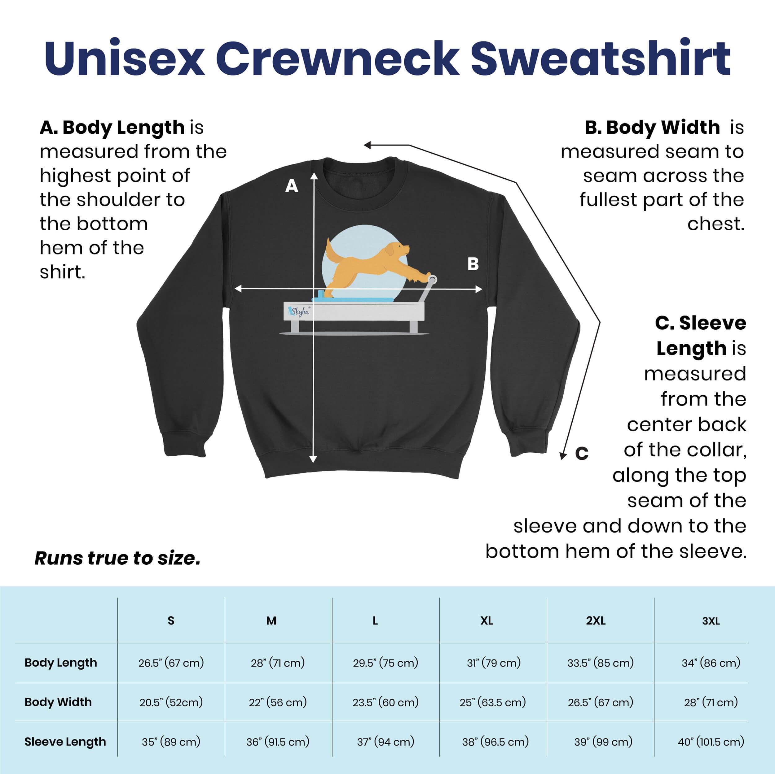 Goldendoodle on Reformer - Cozy Crewneck Sweatshirt Skyba Sweatshirt