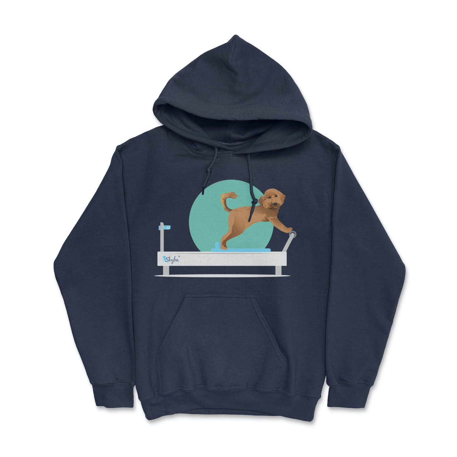 Goldendoodle on Reformer - Cozy Hooded Sweatshirt Skyba Hoodie