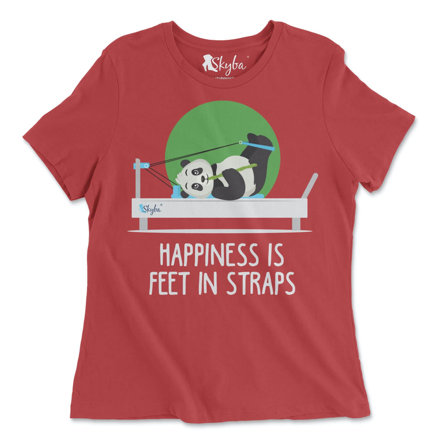 "Happiness is Feet in Straps" Panda on Pilates Reformer - Classic Tee Skyba T-Shirt