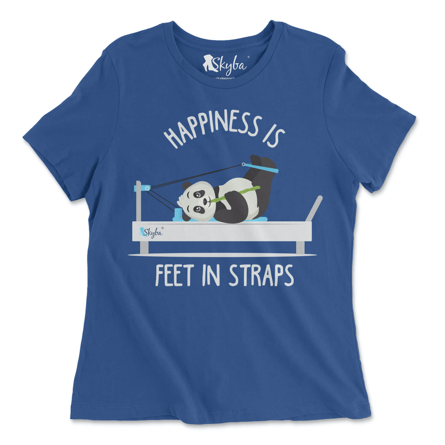 "Happiness is Feet in Straps" Panda on Pilates Reformer - Classic Tee Skyba T-Shirt