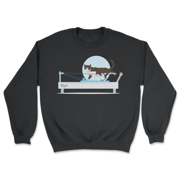 Moonlit Cat on Reformer - Cozy Crewneck Sweatshirt Skyba Sweatshirt