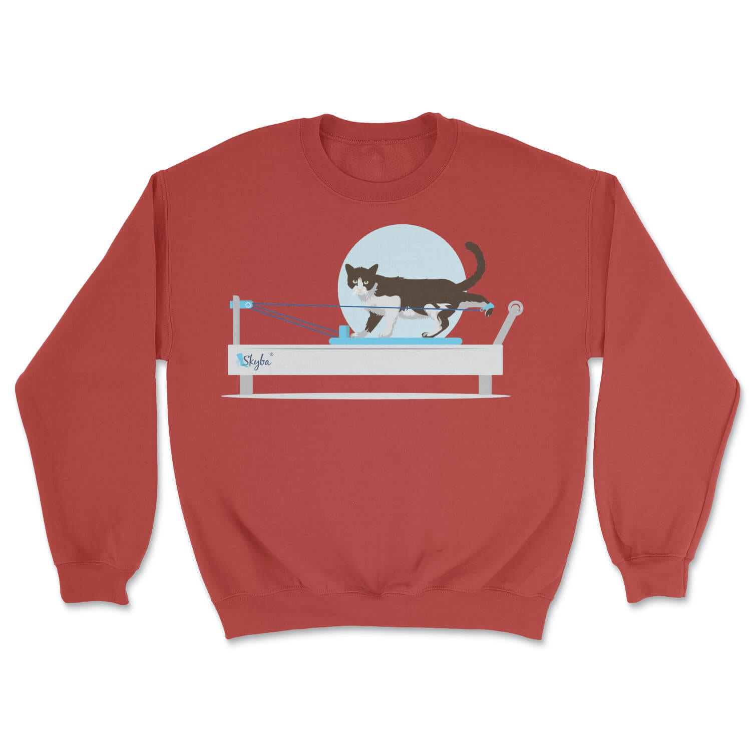 Moonlit Cat on Reformer - Cozy Crewneck Sweatshirt Skyba Sweatshirt