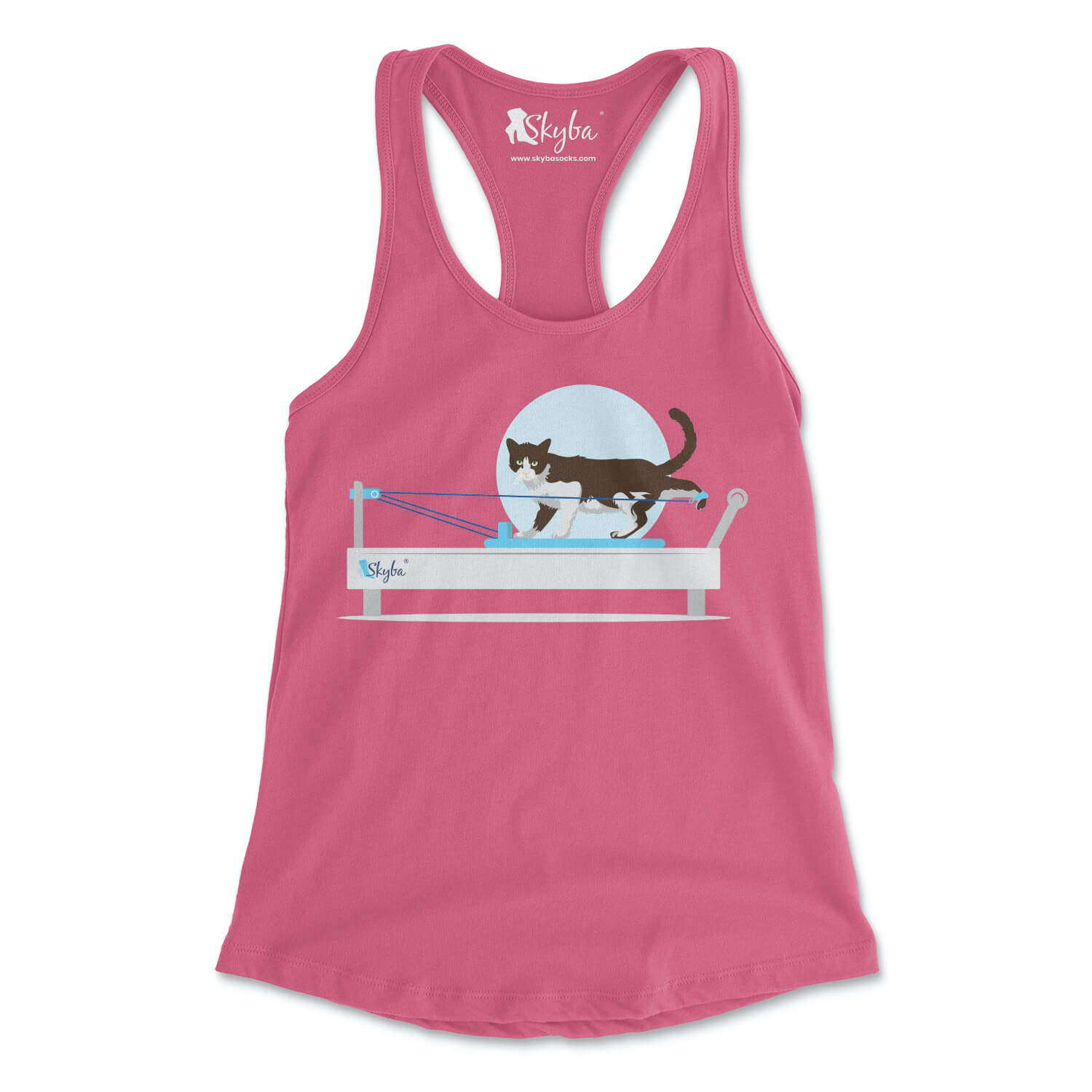 Moonlit Cat on Reformer - Women's Slim Fit Tank Skyba Tank Top