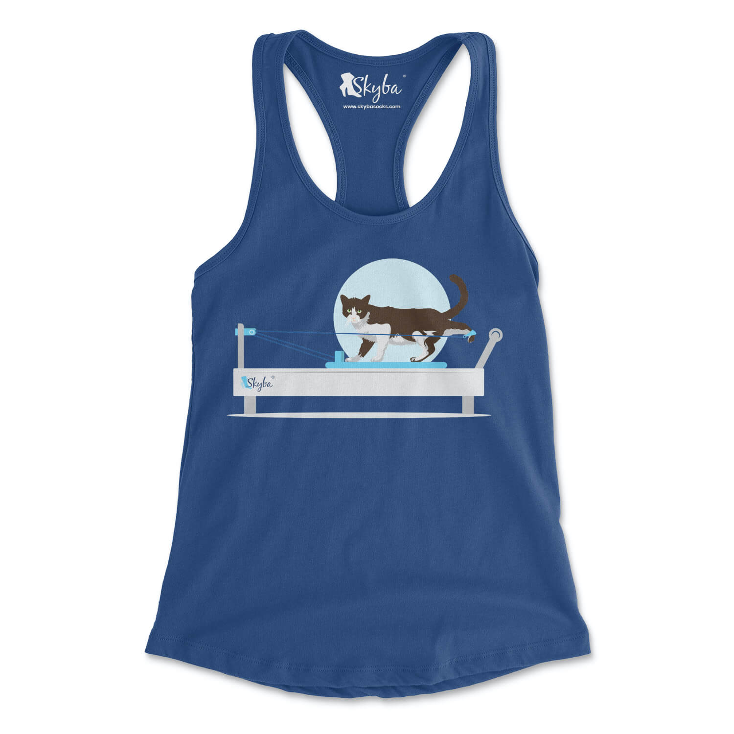 Moonlit Cat on Reformer - Women's Slim Fit Tank Skyba Tank Top