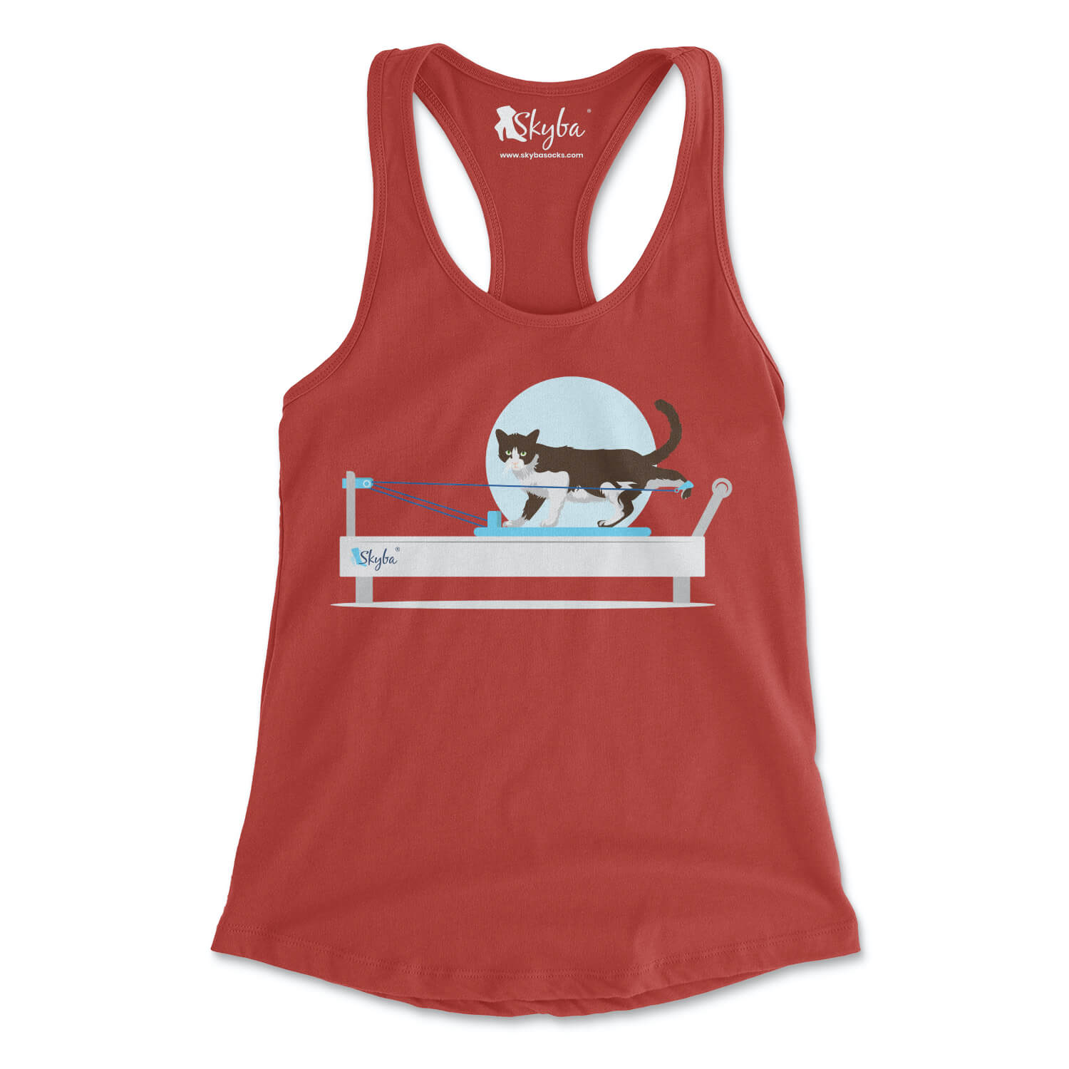 Moonlit Cat on Reformer - Women's Slim Fit Tank Skyba Tank Top