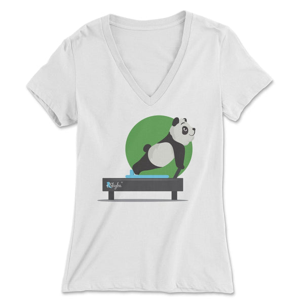 Panda Long Stretch - Women's V-Neck Tee Skyba Print Material