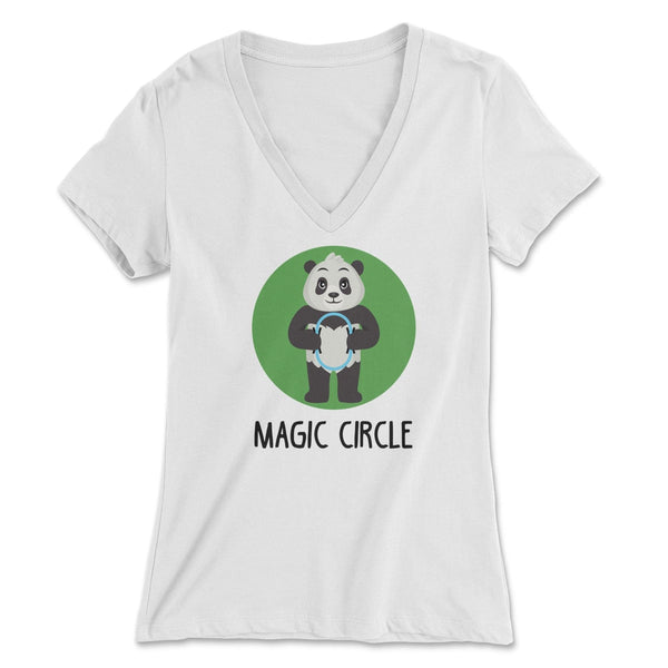 Panda Magic Circle - Women's V-Neck Tee Skyba Print Material