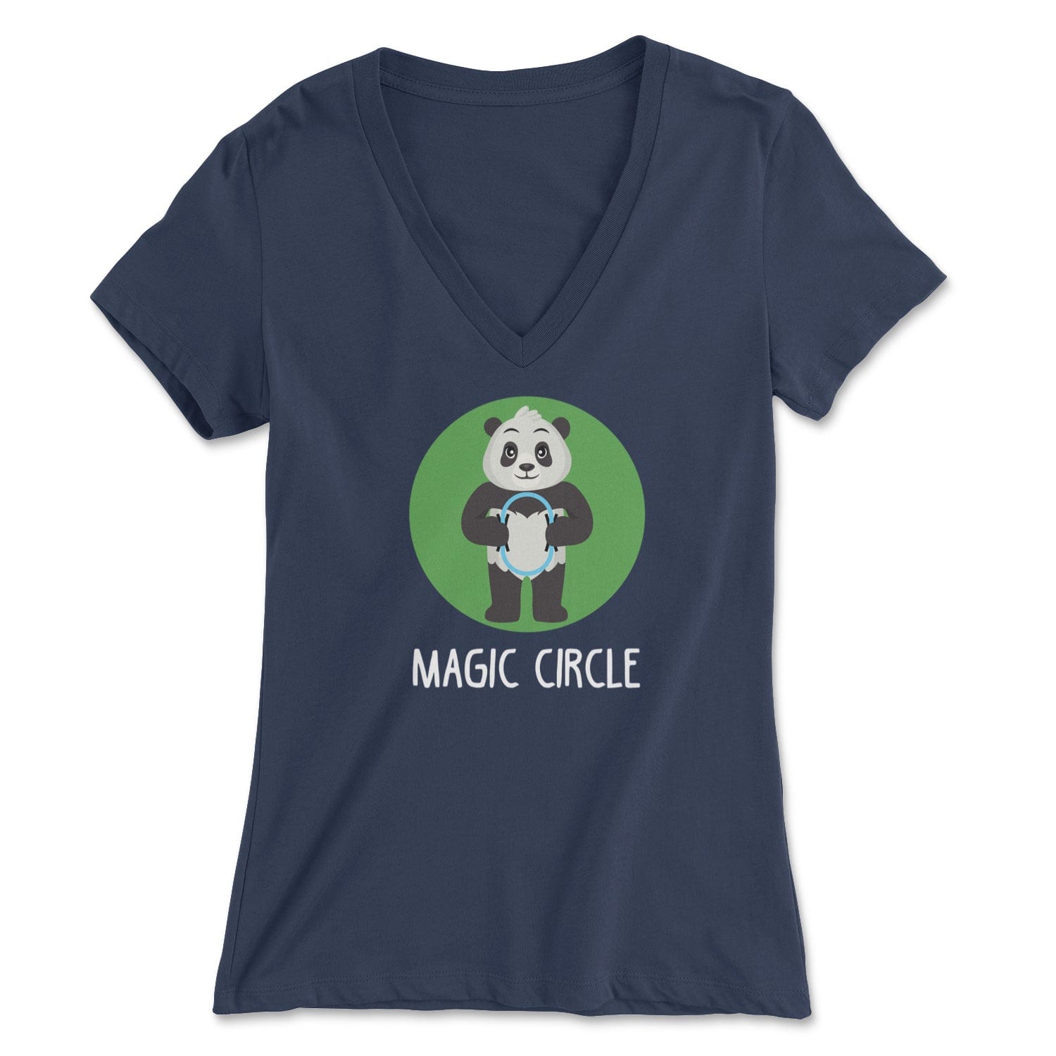 Panda Magic Circle - Women's V-Neck Tee Skyba Print Material