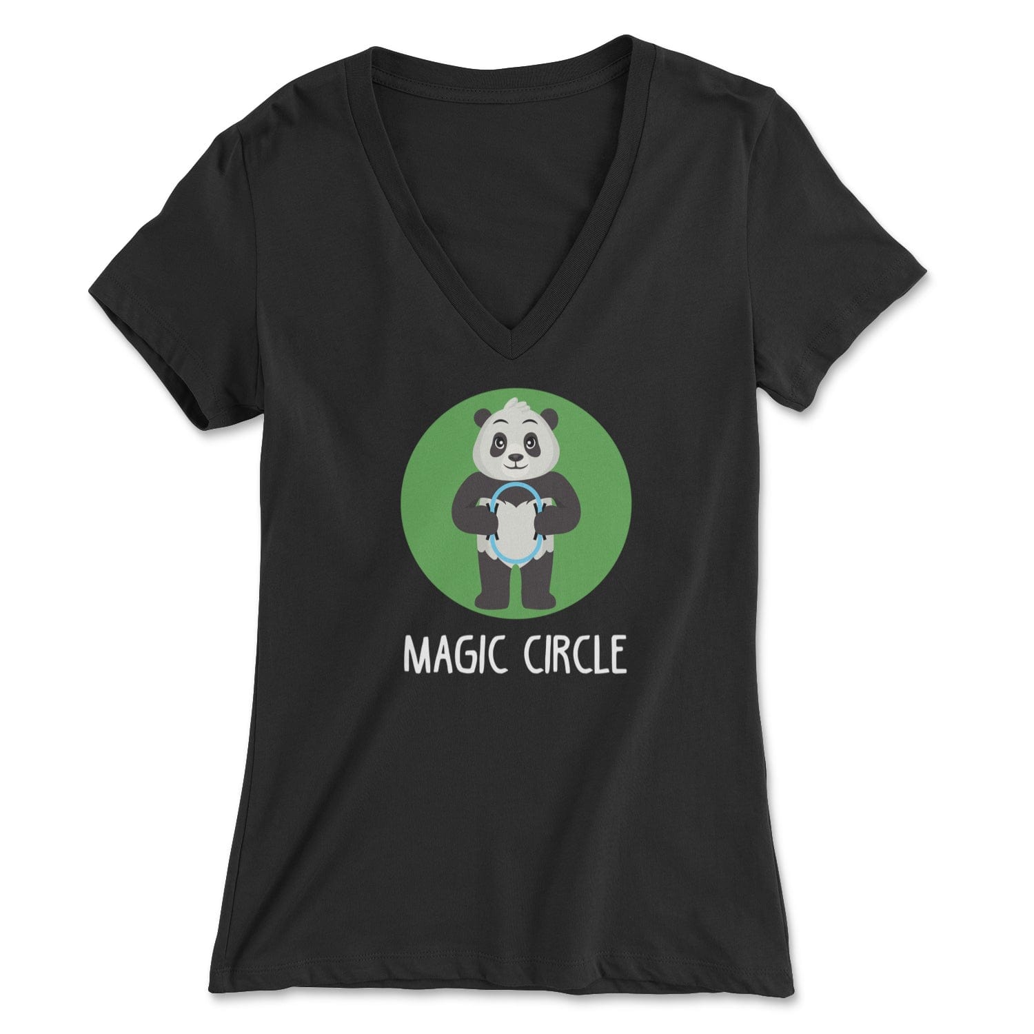 Panda Magic Circle - Women's V-Neck Tee Skyba Print Material