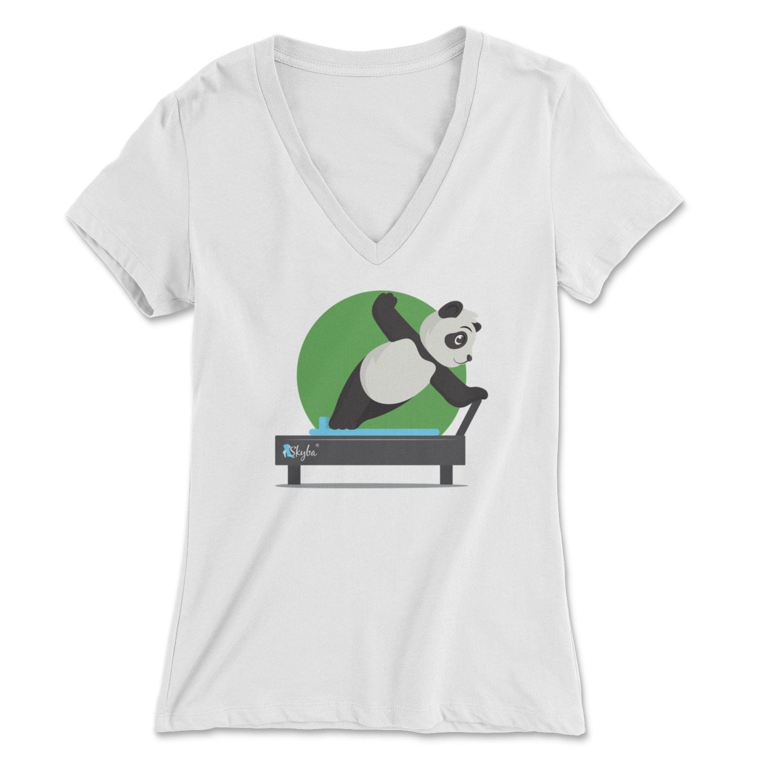 Panda Side Plank - Women's V-Neck Tee Skyba Print Material