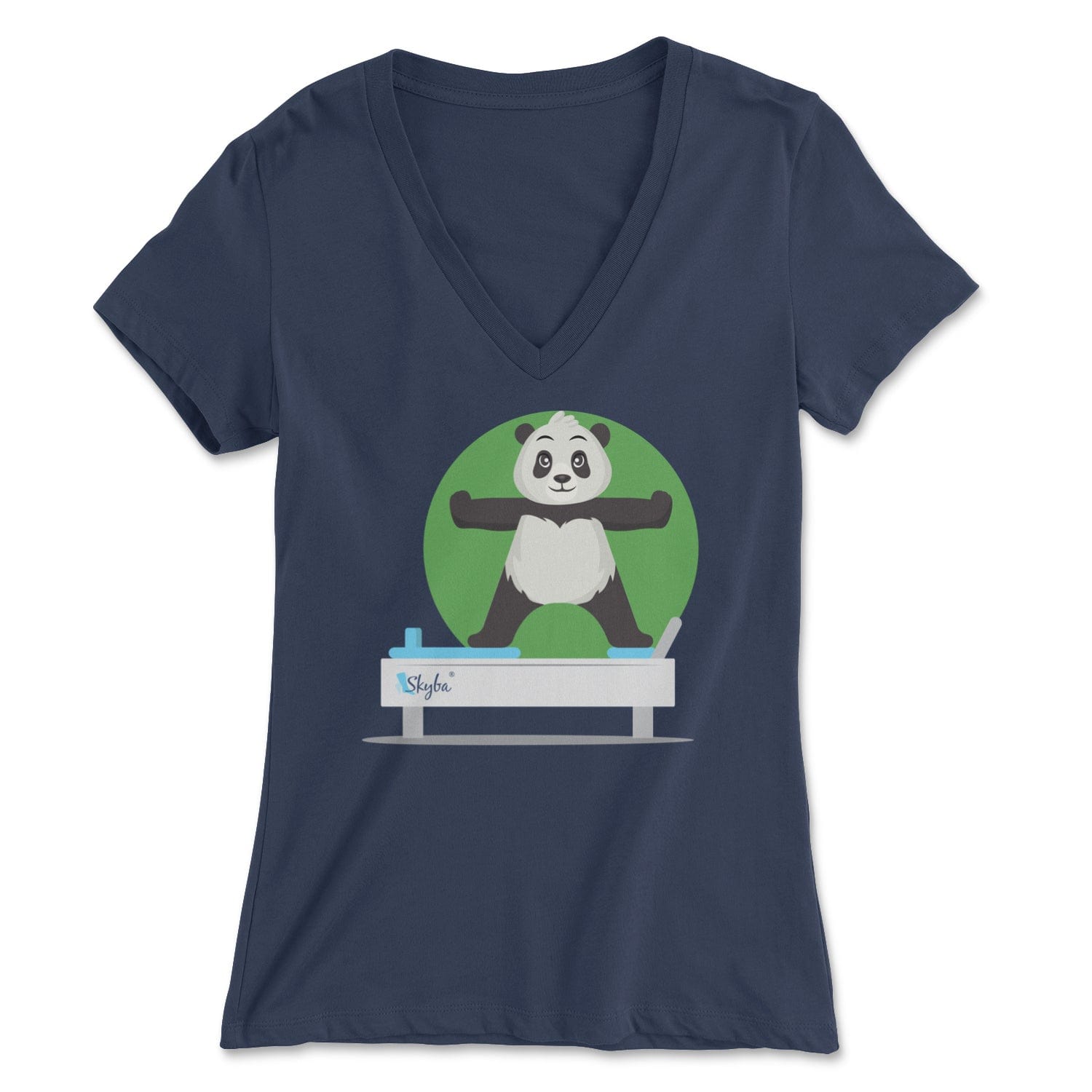 Panda Standing Side Split - Women's V-Neck Tee Skyba Print Material