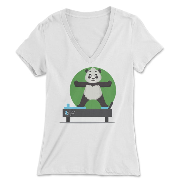Panda Standing Side Split - Women's V-Neck Tee Skyba Print Material
