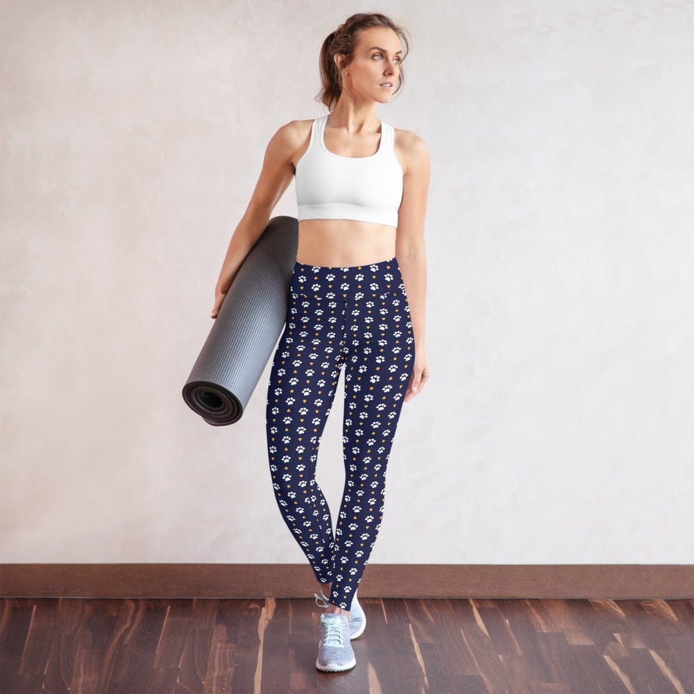 Paws of Hearts - High Waisted Leggings Skyba Yoga Leggings - AOP