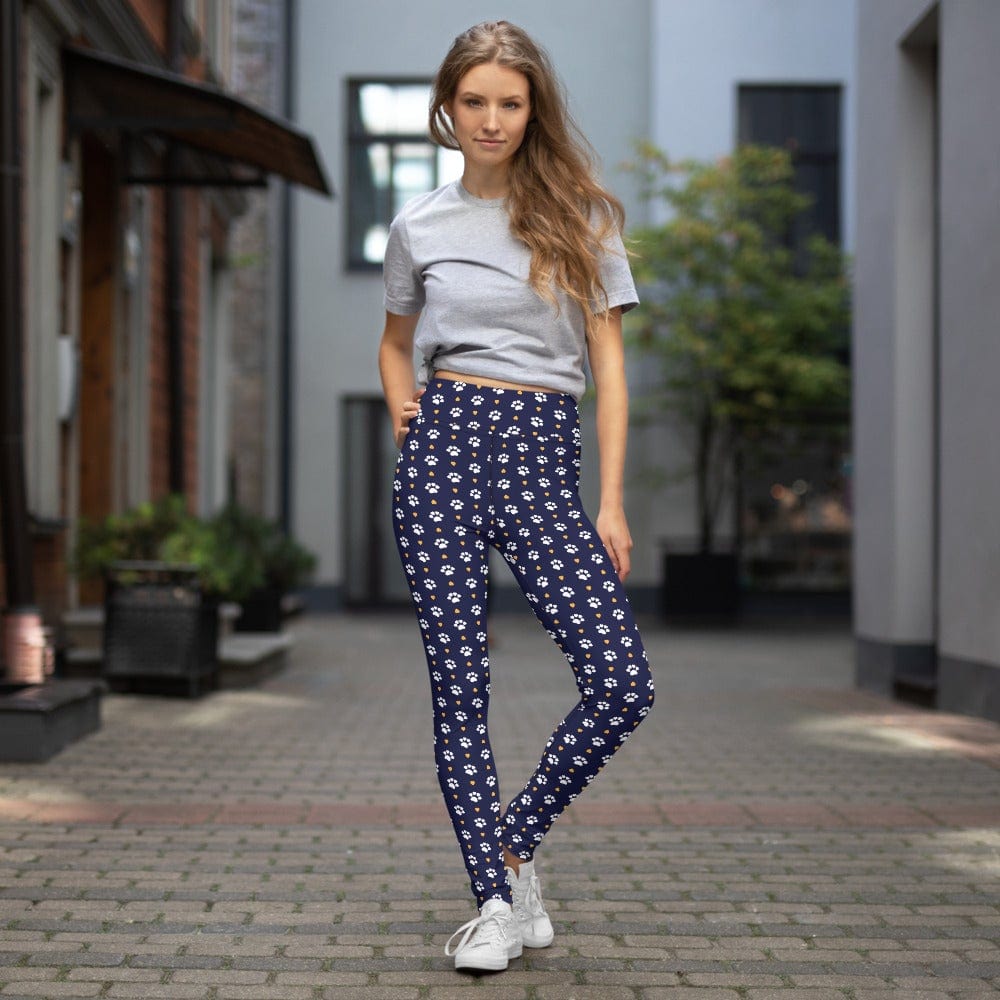 Paws of Hearts - High Waisted Leggings Skyba Yoga Leggings - AOP